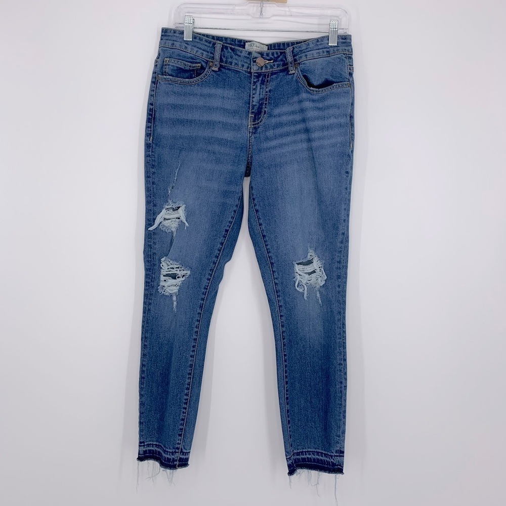 BKE Payton Ankle Skinny Stretch Destroyed Denim Raw Hem